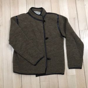 Adrienne Vittadini knit jacket with leather trim